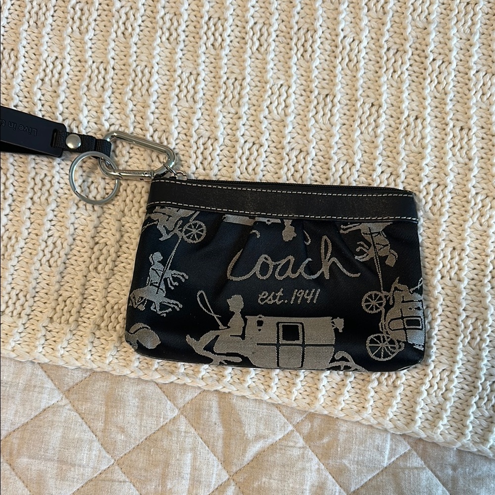 Coach Black and Silver Wristlet